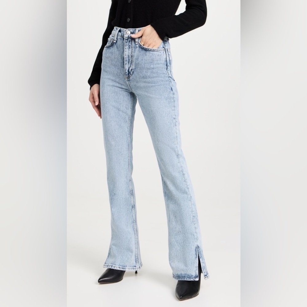 NWT RAG & BONE Peyton High Rise Bootcut Jeans Light Wash Summers Sz 27 Side Slit